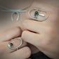 sterling silver ring with copper obsidian gemstones. Elegante lines , with a timeless look